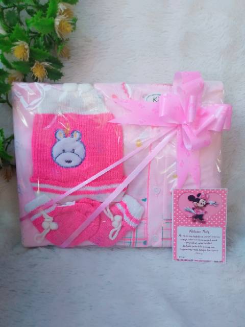 Hampers baby kado bayi newborn topi rajut baby gift set parsel bayi-5