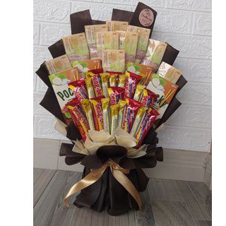 

buket uang mix snack