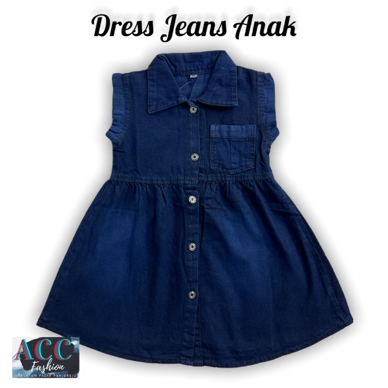 BAJU ANAK PEREMPUAN DRESS JEANS ANAK CEWEK UMUR 1 TAHUN SAMPAI 3TAHUN