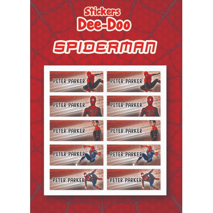 

Sticker waterproof label nama anak karakter SPIDERMAN