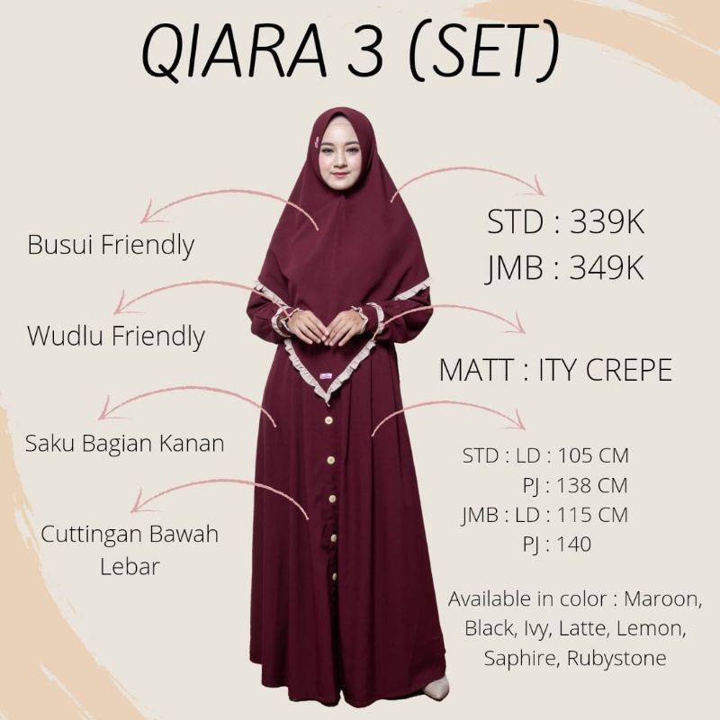 Gamis Qiara 3 by LinaLivia Hijab