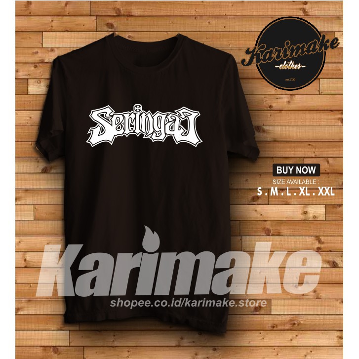 Tshirt Kaos Baju Band Seringai Font Kaos Musik - - KHEY OLD SHOP