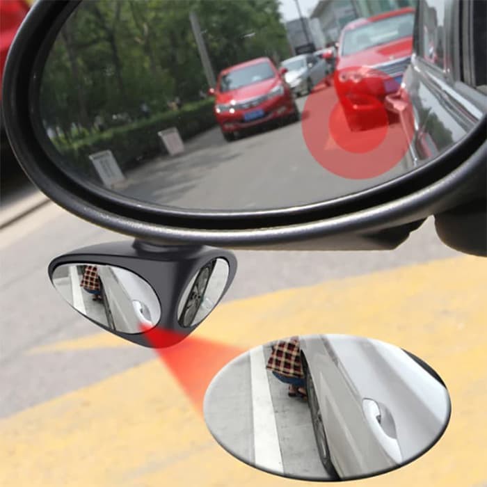 Blind Spot Mirror Spion Kiri 2 in 1 Cermin Tambahan