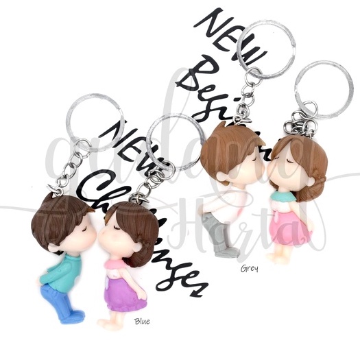 Gantungan Kunci Kissing Couple Keychain Couple Unik GH 302502