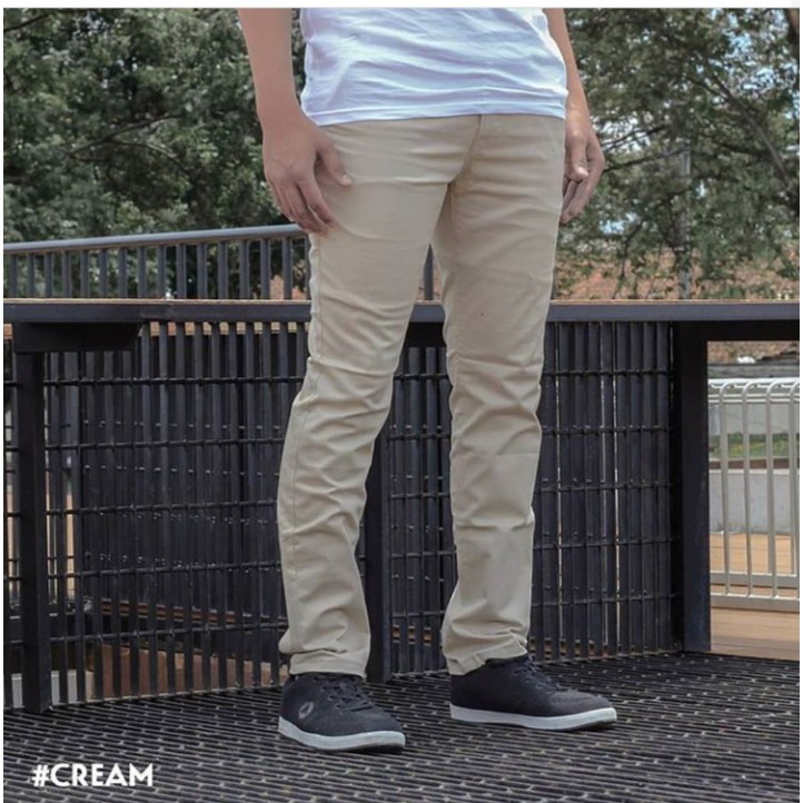 INSIGHT_ID CelanaJeans pria Chino ripped sobek / robek lutut model skinny Casual chino chinos