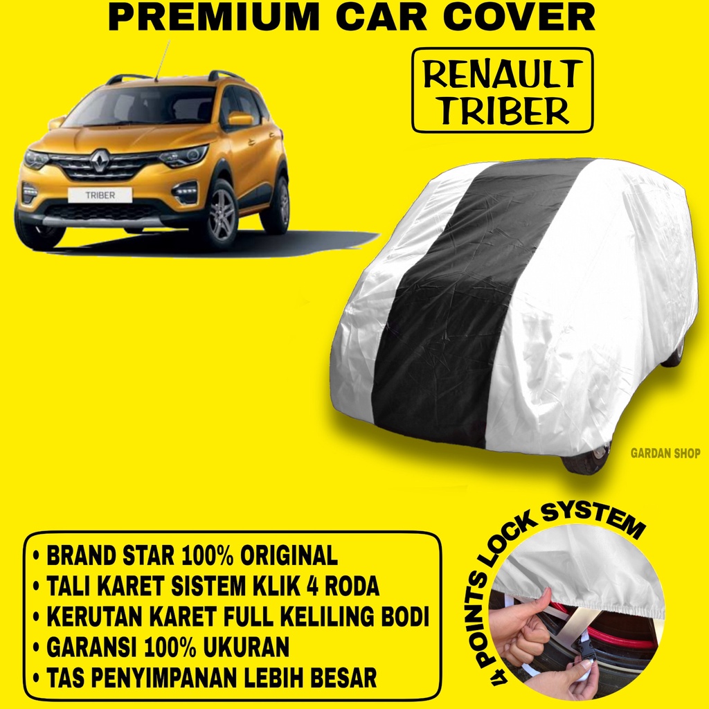 Body Cover RENAULT TRIBER SILVER HITAM Penutup Bodi Mobil Renault Triber Waterproof PREMIUM