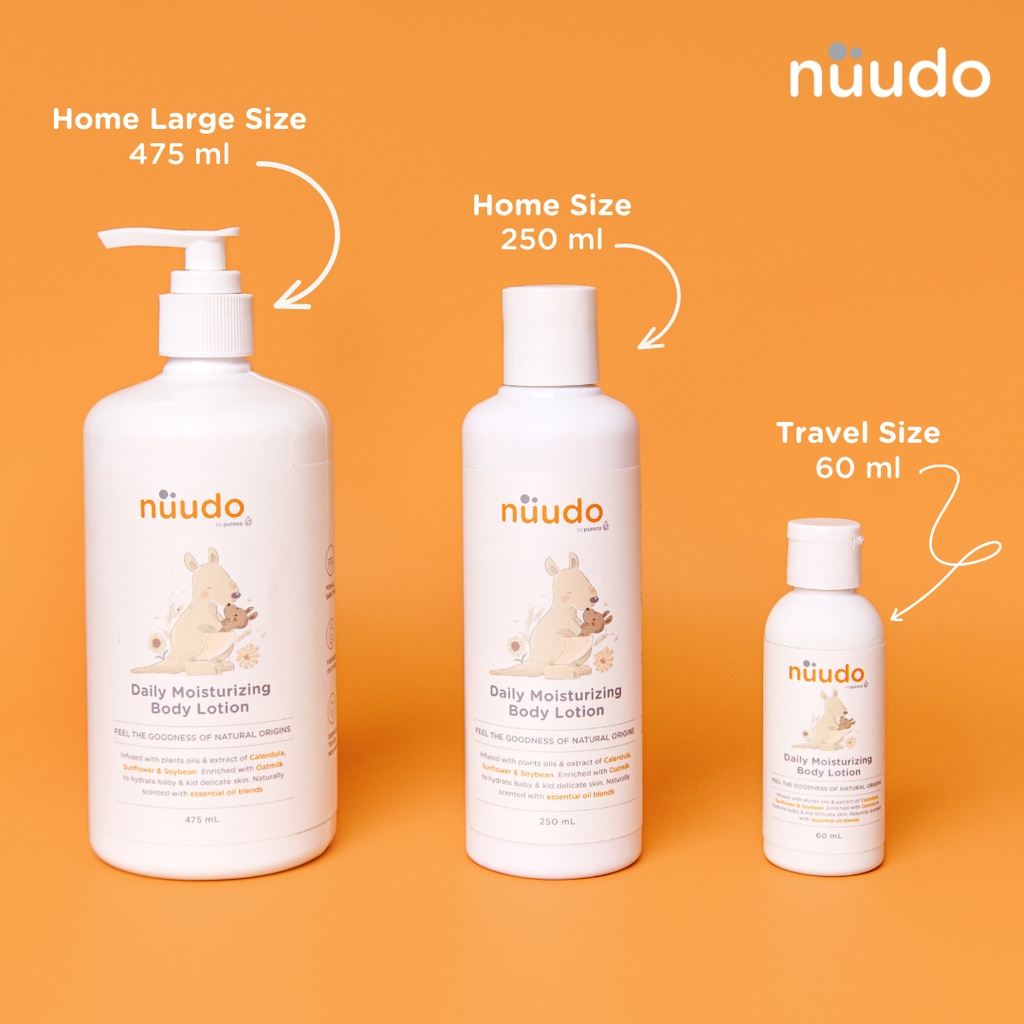 NUUDO - NUUDO DAILY MOSTURIZING BODY LOTION BABY-KIDS TRAVEL SIZE/HOME SIZE/REFILL SIZE BY PURECO