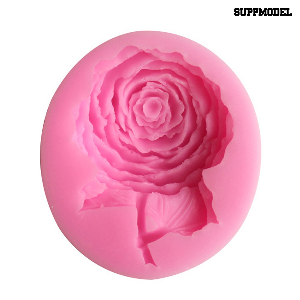 Cetakan Adonan Kue Fondant Desain Bunga Rose 3D Bahan Silikon Untuk Dekorasi