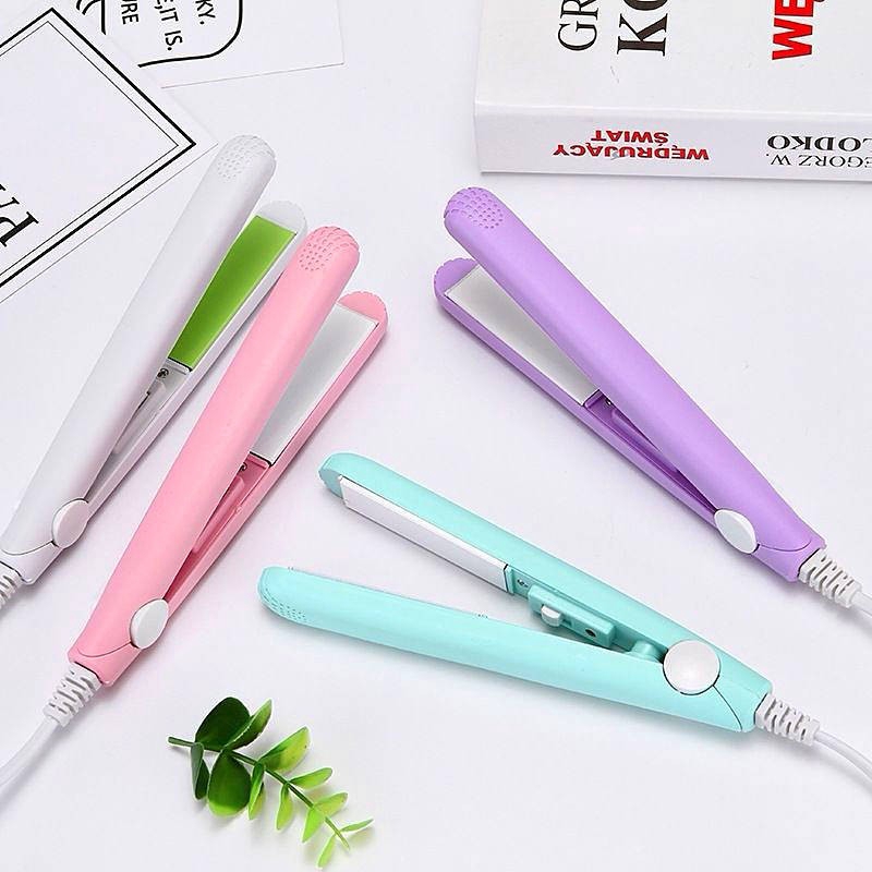 Catokan Pengeriting Rambut Mini Berbulu Poni Pengeriting Gaya Korea Rambut Hair Styling Alat Portable Elektrik Keramik Perempuan Flat Iron Perm Splint Curling