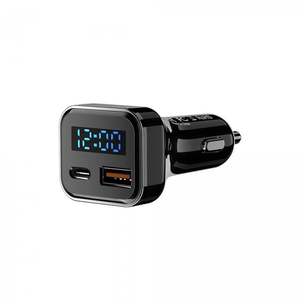 Car Charger Mobil Smartphone HP USB Type C 2 Port 5A QC3.0 LED