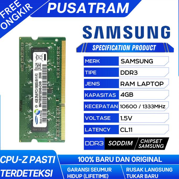 Ram Laptop/ RAM LAPTOP SAMSUNG DDR3 4GB 10600/1333MHz ORIGINAL RAM SODIMM 1.5v 4GB | RAM LAPTOP