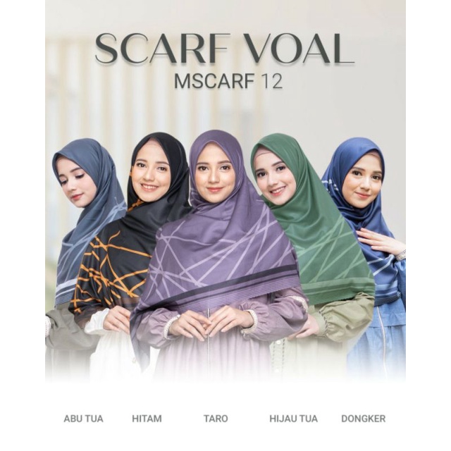 Munira Scarf 12 | Jilbab Segiempat Motif Scarf Premium Voal Shinny Jumbo Size Hijab Scarf