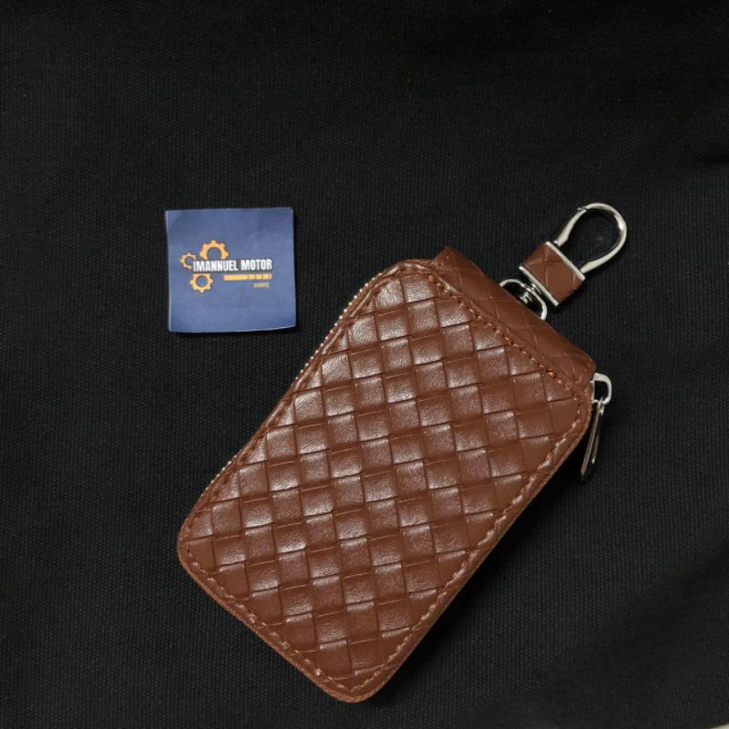 DOMPET STNK GANTUNGAN KUNCI MODEL ANYAM BISA MUAT KARTU E MONEY KARTU ATM KARTU CREDIT DLL