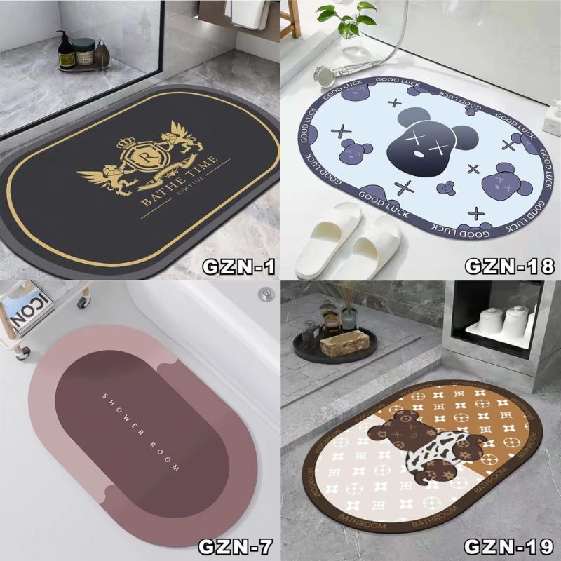 BISA COD Keset Kaki Kamar Mandi Nyerap Air Anti Bakteri Premium Anti Slip Keset Batu Kamar Mandi motif lucu 2.8 home colection