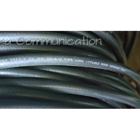 ➥ Belden 9913 Kabel Coaxial RG-8 Tembaga Tunggal Hitam USA RG8 ✤