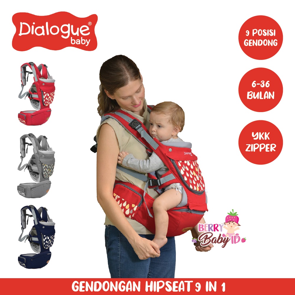 Dialogue Baby Super Hipseat Carrier 9-In-1 Gendongan Depan Bayi Berry Mart