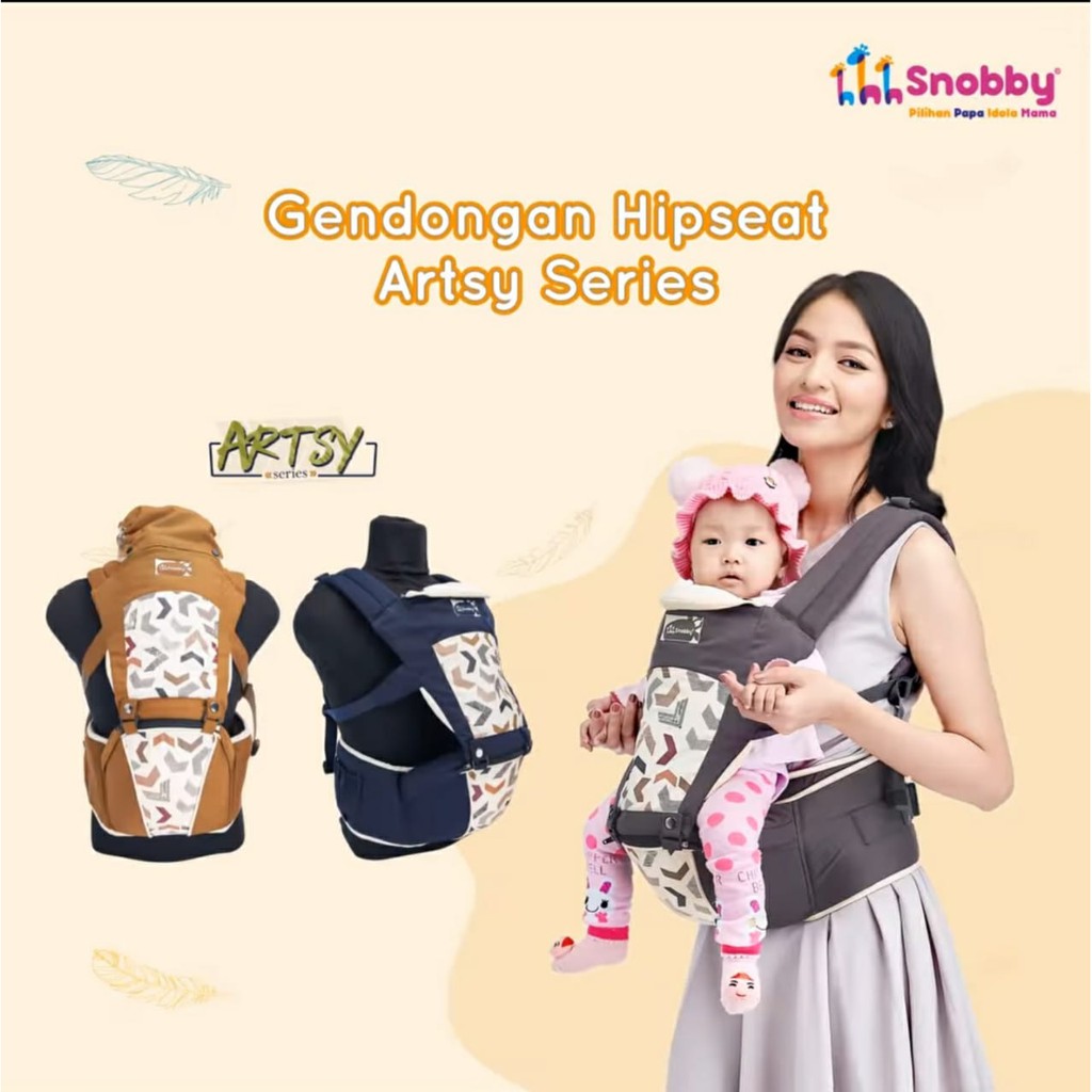 Snobby Gendongan Bayi Hipseat 6 Posisi + Saku Print Artsy Series - TPG 5841