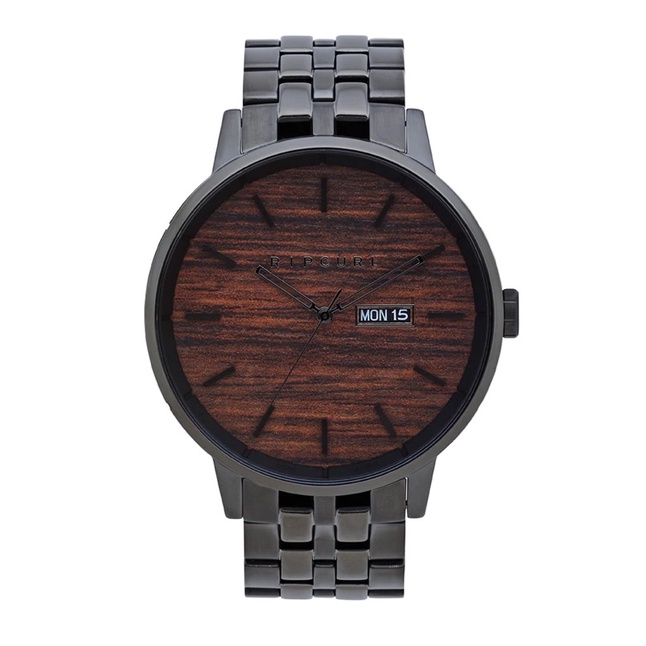 Jam tangan Ripcurl detroit woodgrain stainless