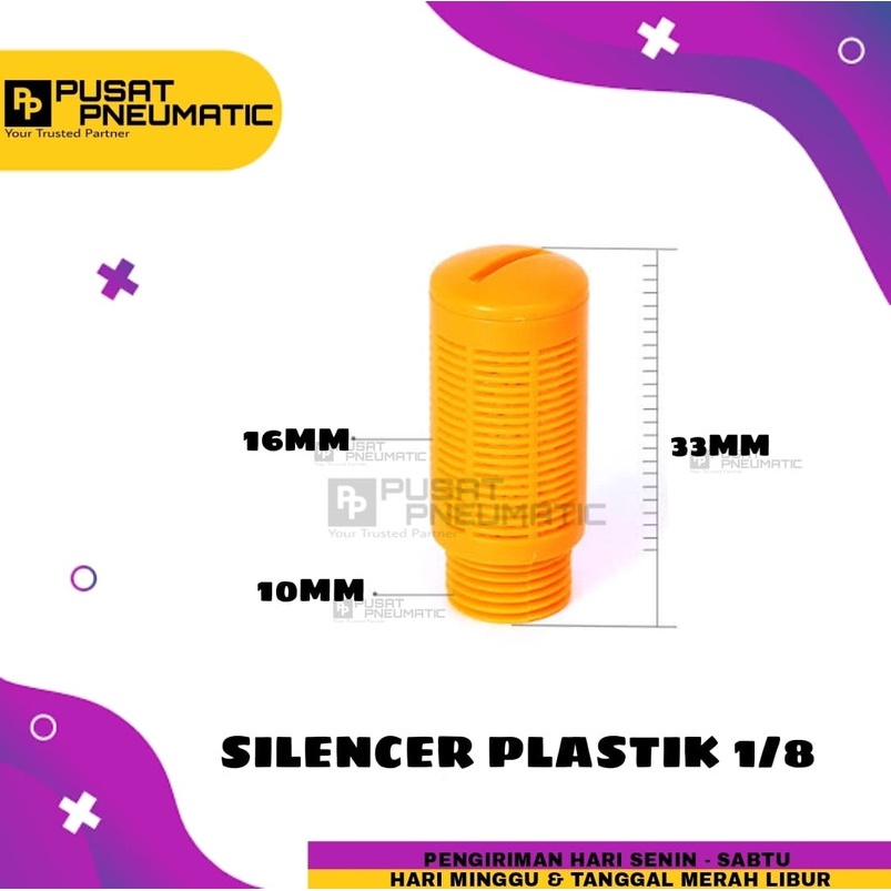 SILENCER PLASTIK PNEUMATIC UKURAN 1/8" PSU / PSL 01