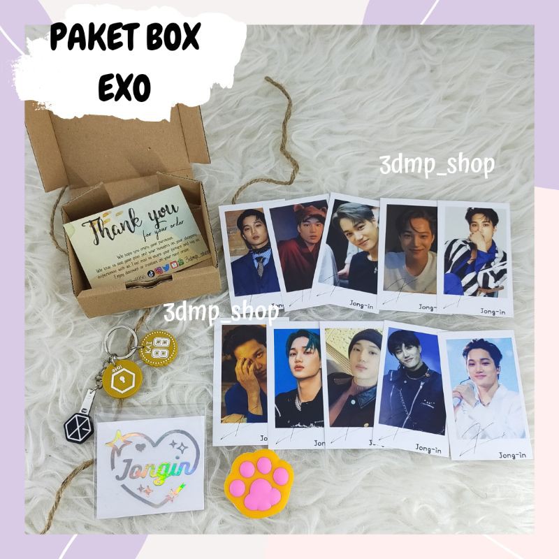 Paket Box Kado Gift Hampers Wisuda Ultah Exo Kai Jongin Baekhyun Chanyeol Sehun Suho D.O Kyungsoo