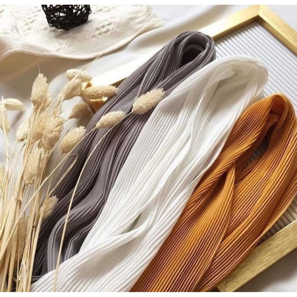 Pashmina Plisket Ceruty BabyDoll Terbaru Kerudung Pashmina Plisket Pasar Hija'b