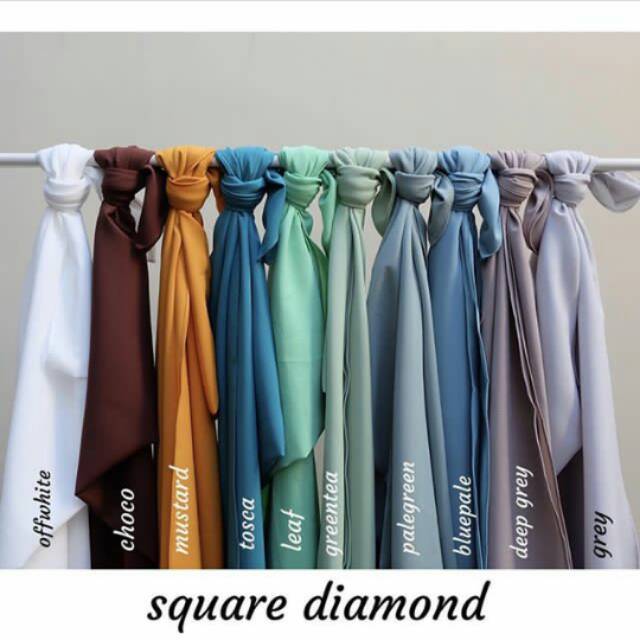 Kerudung/hijab segiempat diamond polos/ hijab plain diamond segiempat