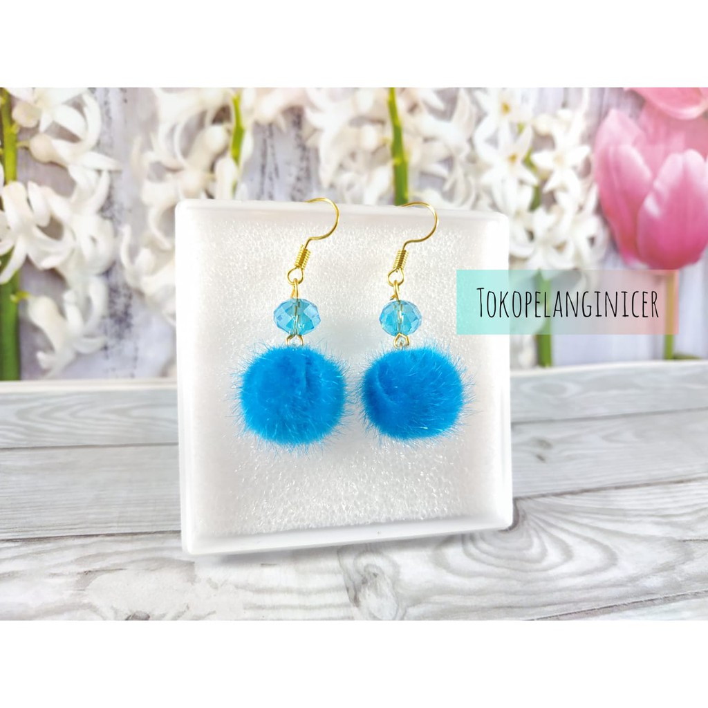 Anting Pompom anting  Murah Fashion  anting wanita  Giwang korea By Tokopelanginiccer