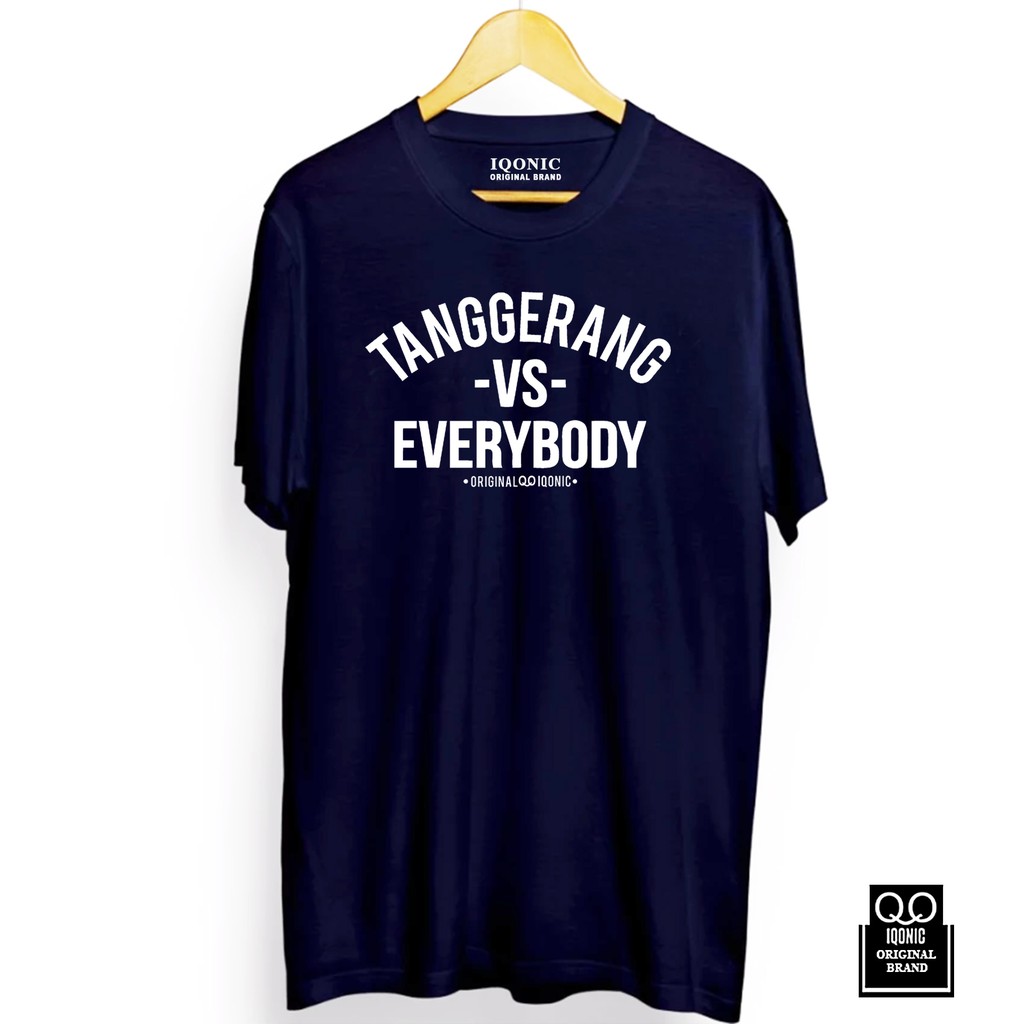 Kaos Distro Men &amp; Women TANGGERANG VS EVERYBODY Text White - Original Premium Quality 100% Ca