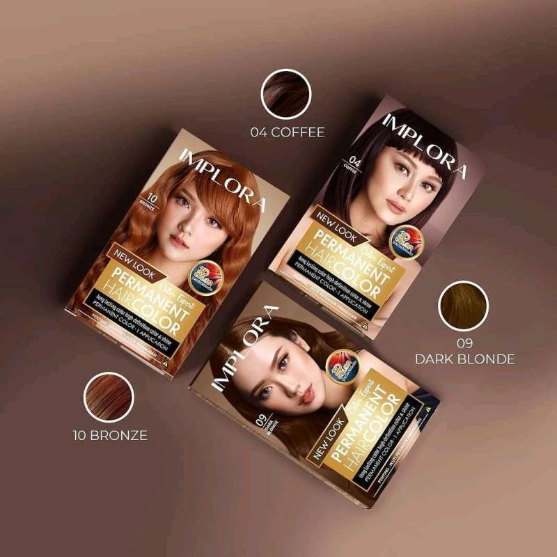 Implora New Permanent Hair Color Rumah Cantik 354 Cat Rambut Implora Dengan Warna Yang Indah dan Tahan Lama