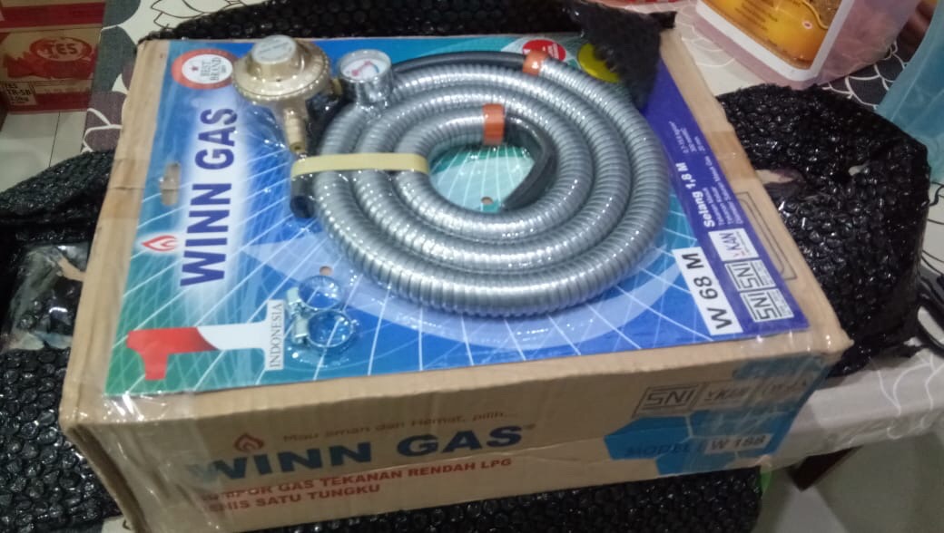 Paket Regulator Winn Gas + Meter + Selang Spiral Anti Tikus