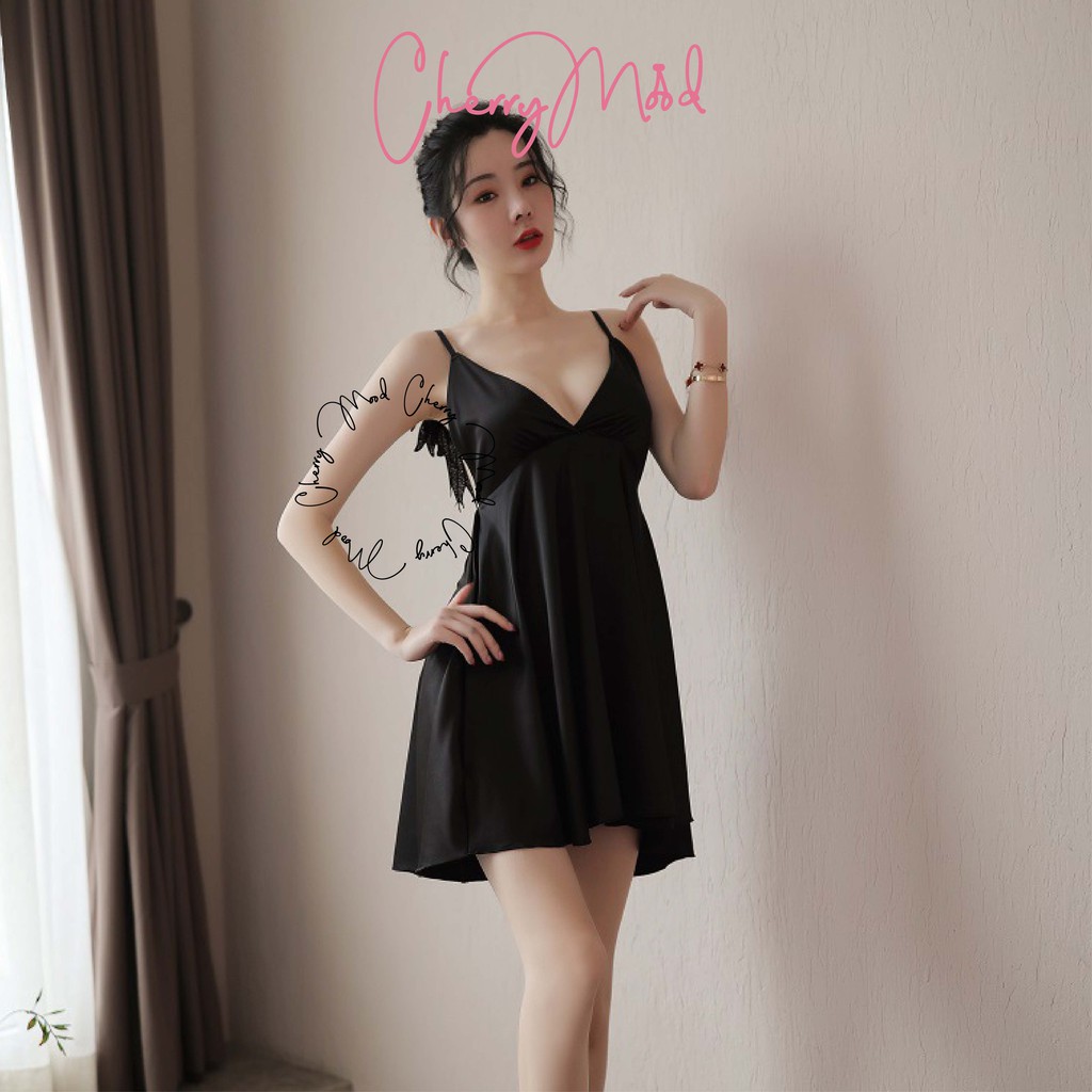 GARDENIA Lingerie Satin Dress Sayap All Size Baju Tidur Wanita Premium Terbaru Angel Dress Malam  Baju Dinas Depan Suami Sleepwear G string Termurah Baju Malam Pertama Terbaru Pakaian Dalaman Wanita-6
