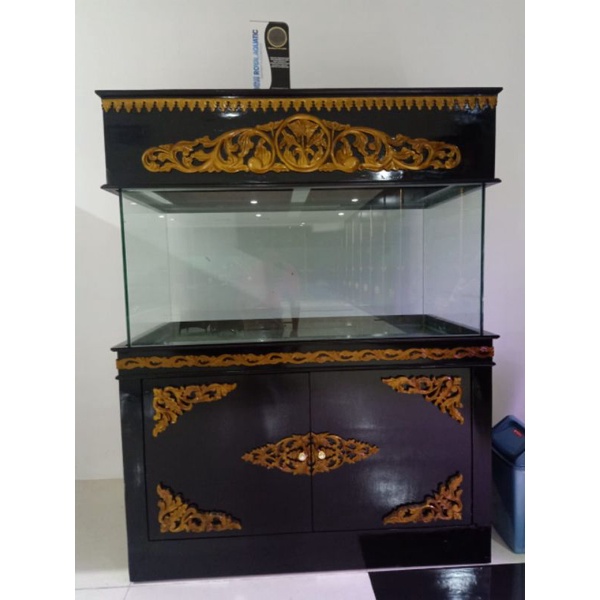 Kabinet aquarium set kayu jati