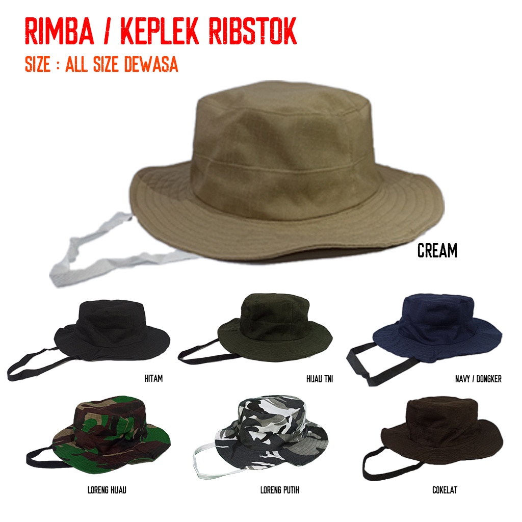 Jual Topi Rimba Keplek Ribstok / Bucket Hat / Rimba Hat / Hiking Hat ...