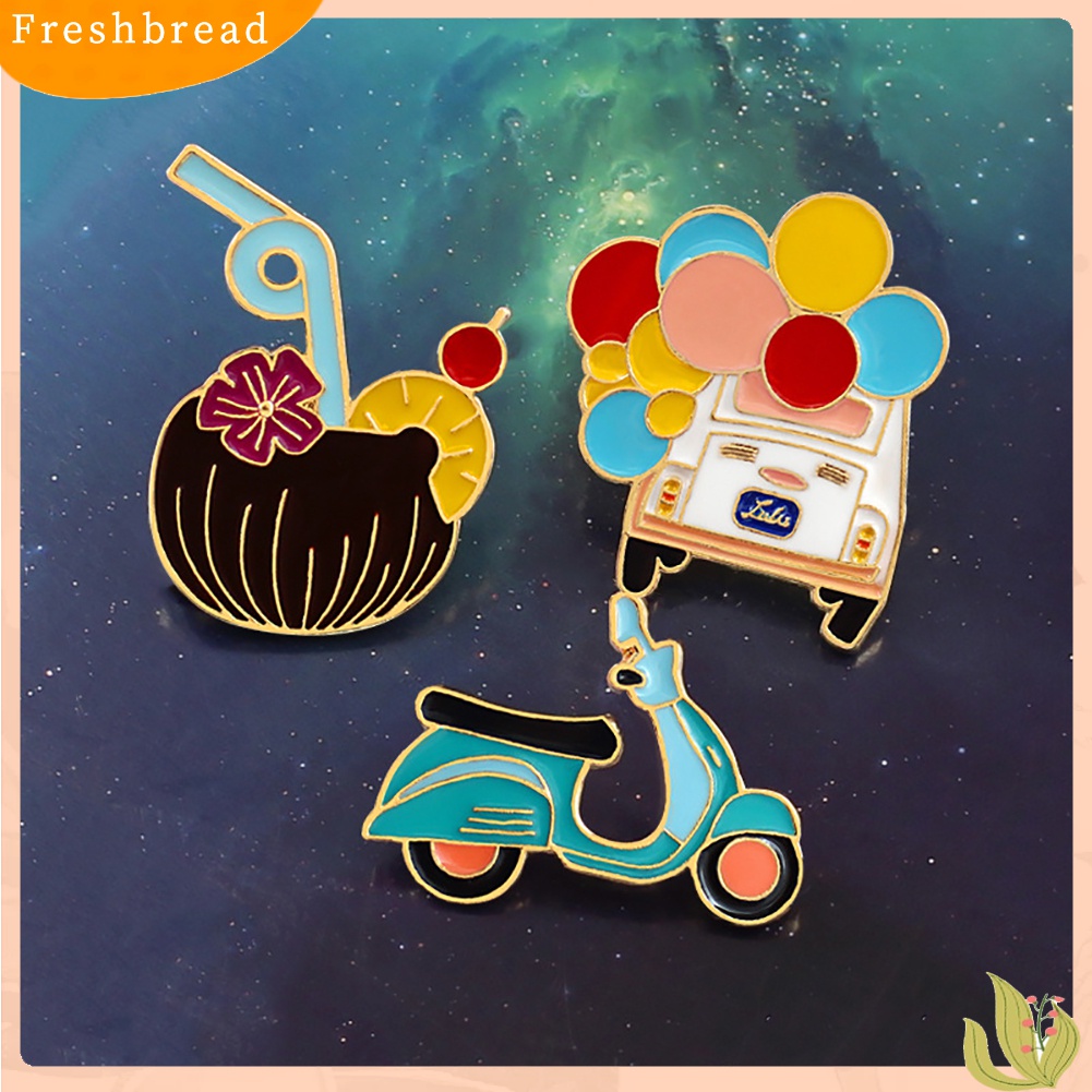 ?Fresh??Pin/Bros Hiasan Pakaian Wanita Bahan Enamel Bentuk Motor/Mobil/Minuman Kartun