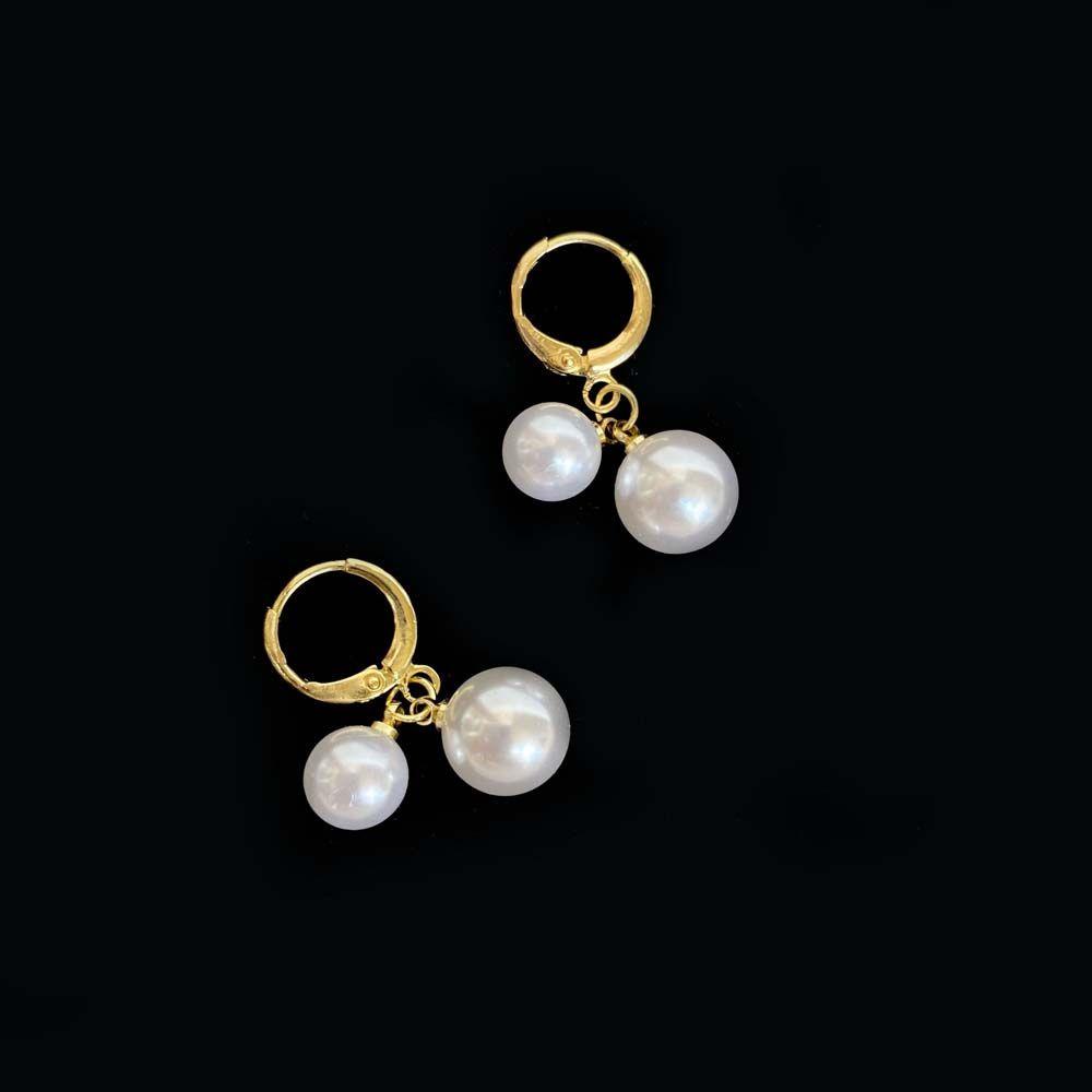 Mxbeauty Wanita Anting Hoop Eleagnt Vintage Mutiara Manik-Manik Tergantung Temperamen Menjuntai Drop Earrings