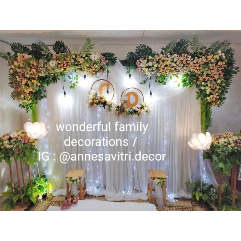dekorasi akad nikah 3 meter + meja akad lesehan