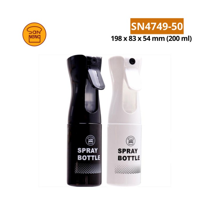 Sanneng SN4749 SN4750 - kitchen Mist Spray Bottle /Botol Semprot 200ml - SN4750 black