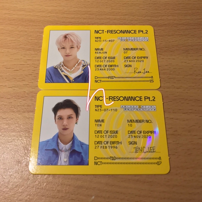 ID CARD DEPARTURE NCT TEN RENJUN