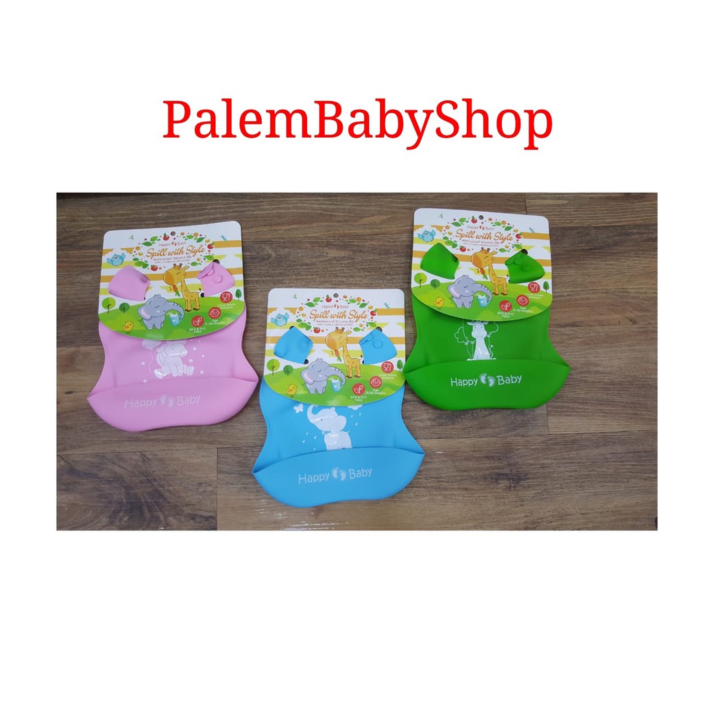 baby happy sleber silicone 9189 / celemek makan bayi / tatakan liur