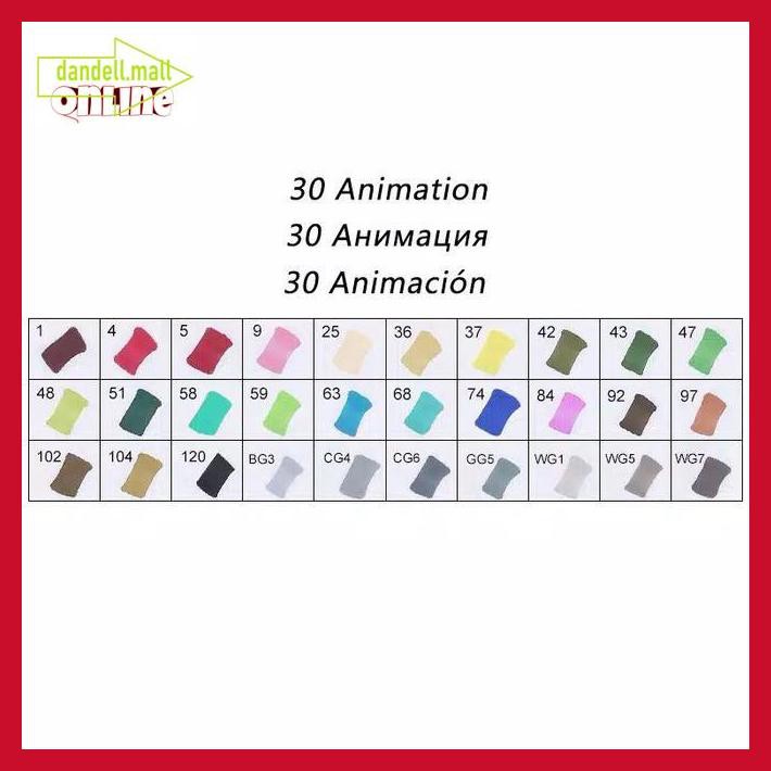 

U8Tyrt67- Touchfive White Marker 30Pcs/ 30Warna Twin Marker Sketsa Drawing E3Yrf797-