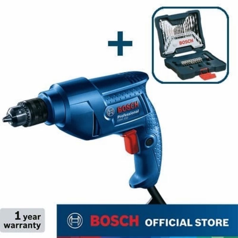Bosch Bor Tangan Listrik GBM350 + Mata Bor 33Pcs X-Line Set