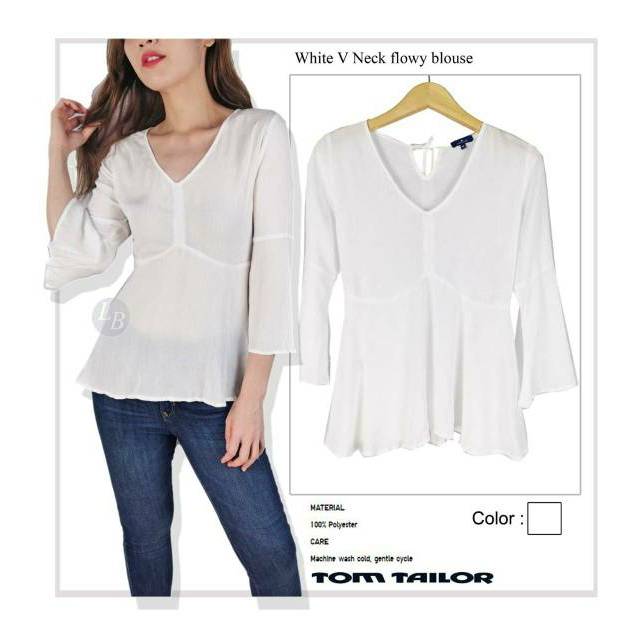 Tom taylor yellow &amp; white blouse