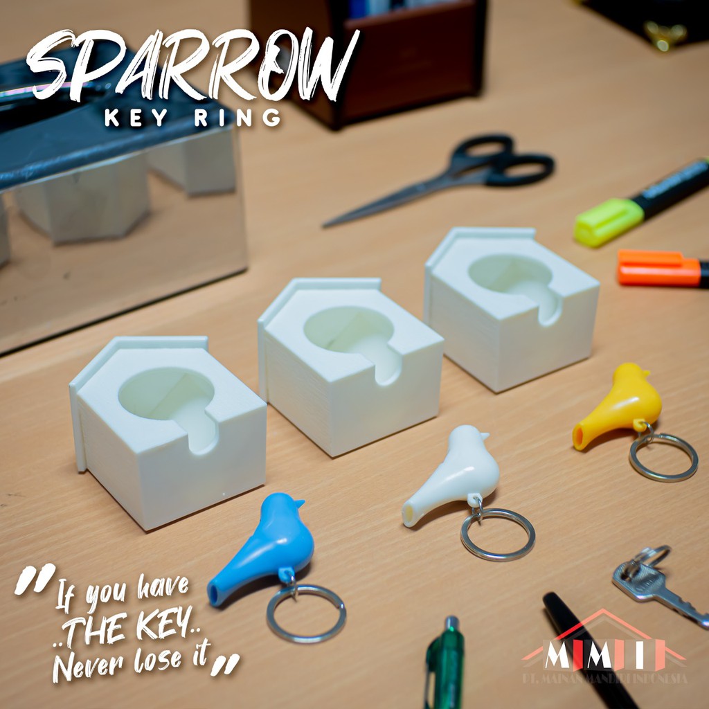 Sparrow Key Ring Gantungan Kunci Lucu Rumah Burung