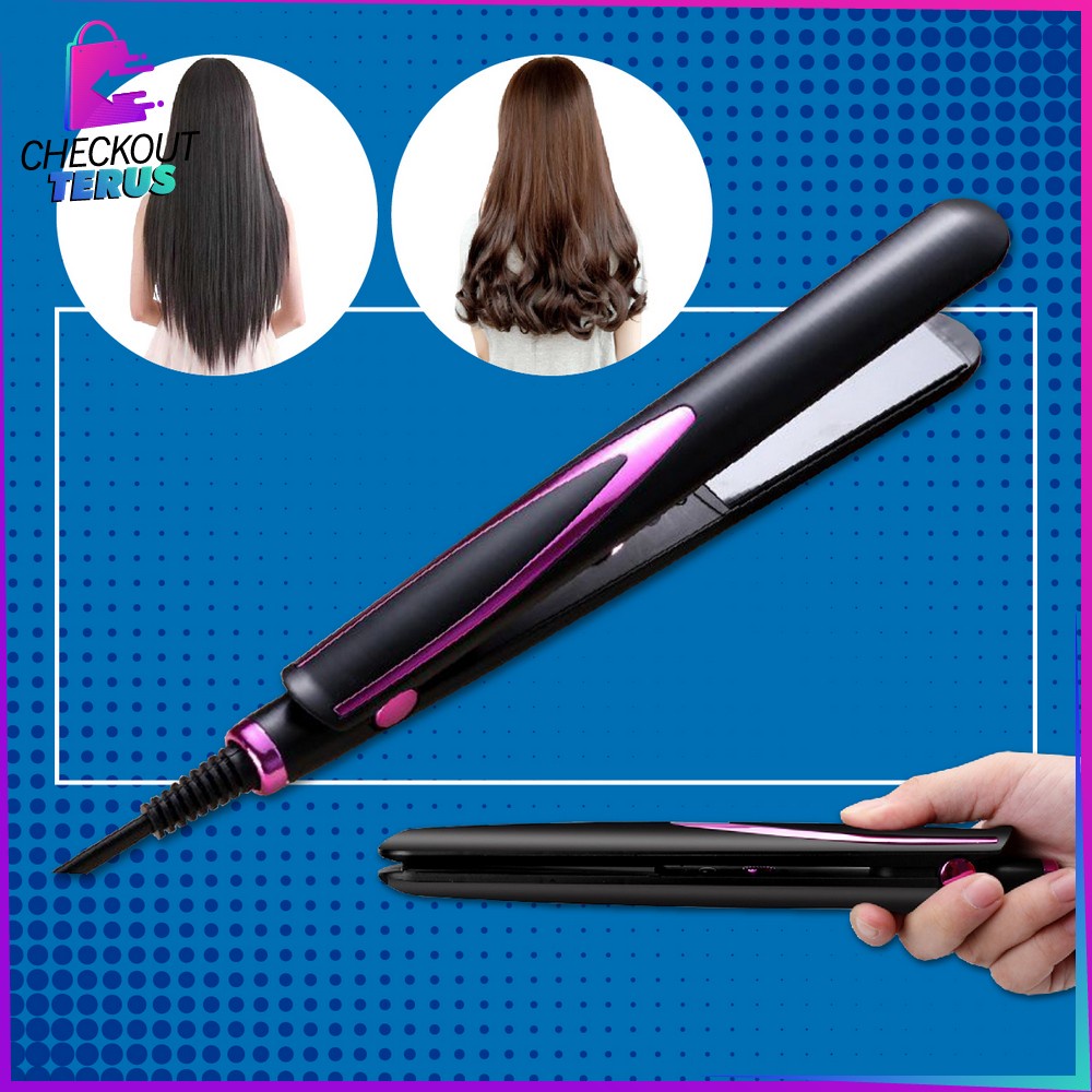 CT K52 Catokan Rambut Wanita 2IN1 Catokan Pelurus Rambut Set Alat Catok Rambut Straight dan Curly Hair