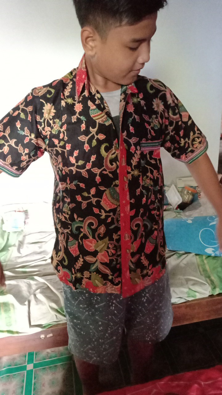 Sarimbit Batik Keluarga Couple Gamis Syari Muslim Long Dress 2249 Hitam