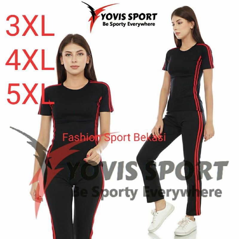 STELAN SENAM BAJU PENDEK CELANA PANJANG JUMBO STELAN ZUMBA BIG SIZE YOVIS