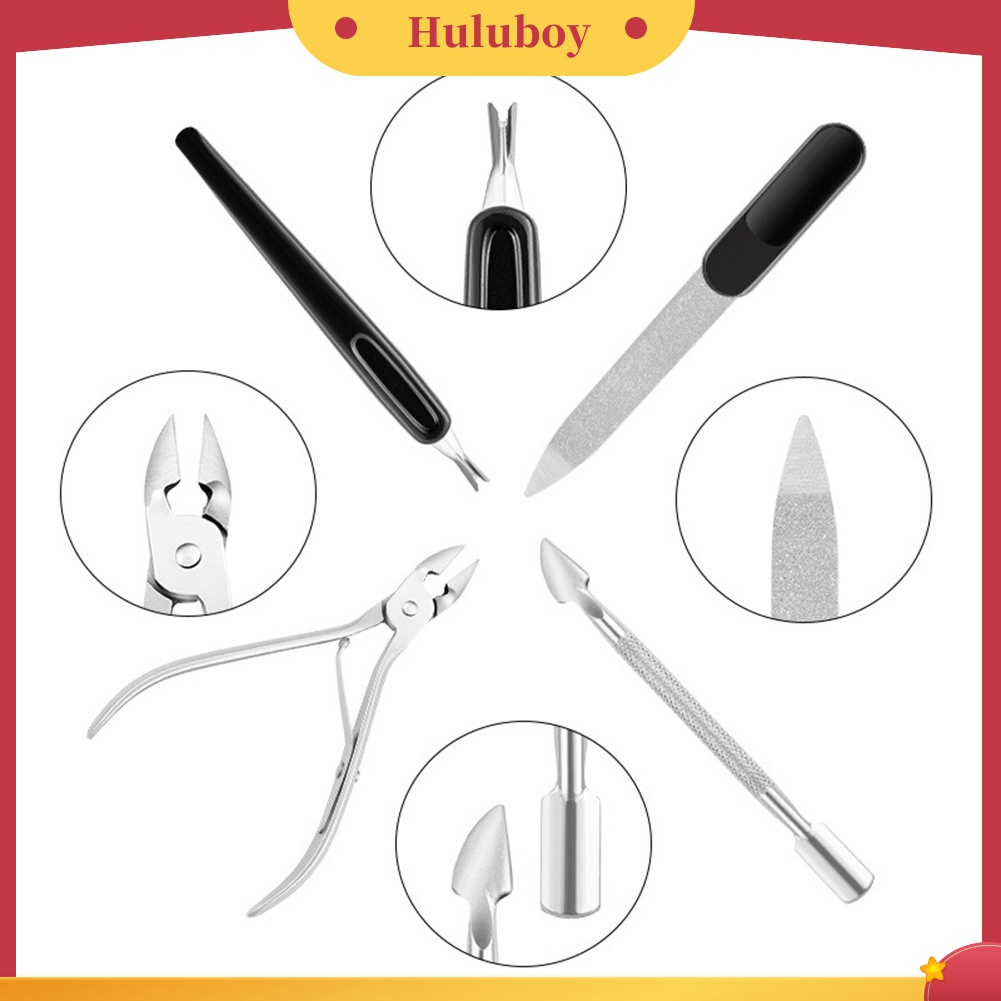 Huluboy Huluboy♡ 4pcs / Set Gunting Kuku / Kutikula / Kulit Mati Bahan Stainless Steel Untuk Manicure