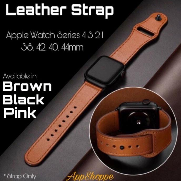 Apple Watch Leather Strap Kulit Asli Series 4 3 2 1 Size 38 42 40 44Mm Terbaru