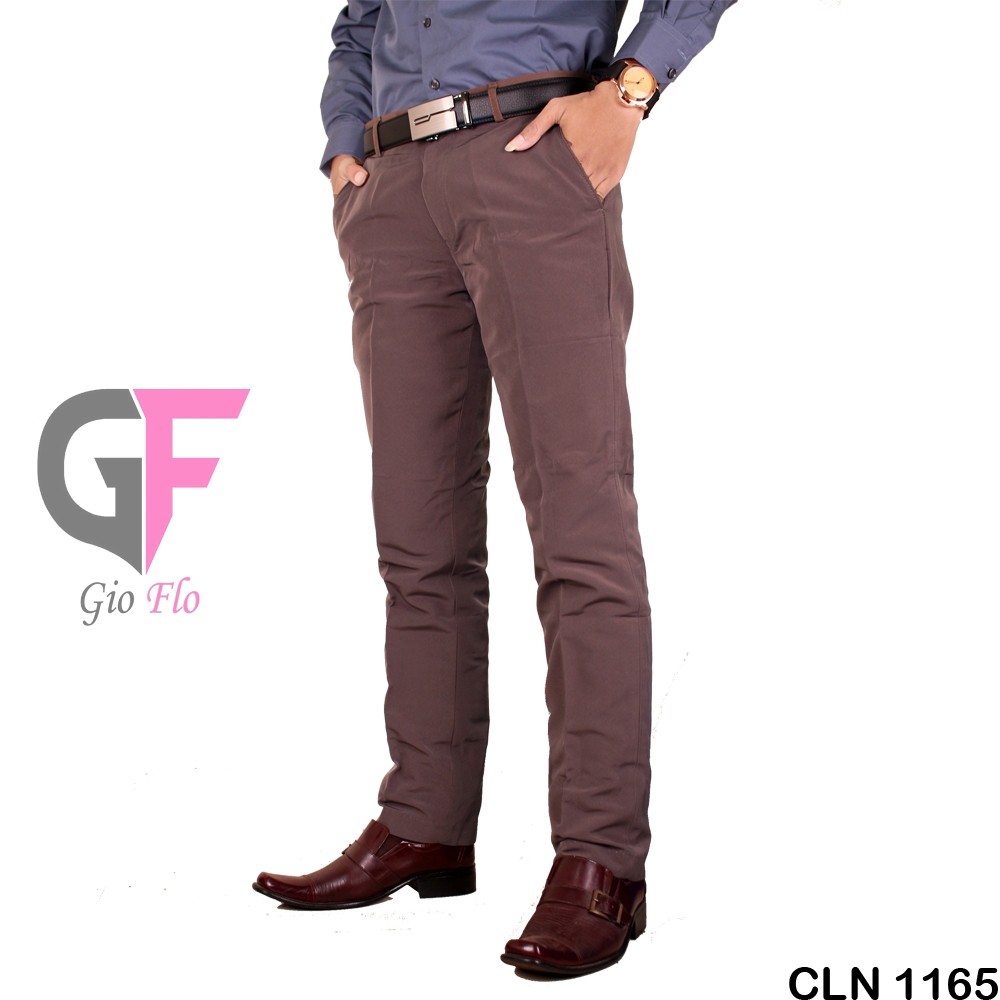 GIOFLO Celana Formal Kerja Pria Slim Fit Kekinian Creme / CLN 1165