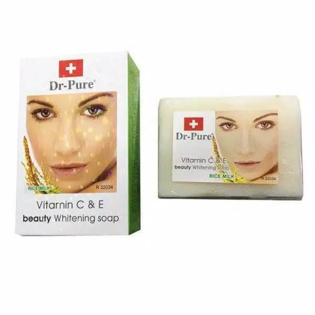 Dr pure Beauty Whitening Soap Rice Milk /Sabun rice milk DR PURE